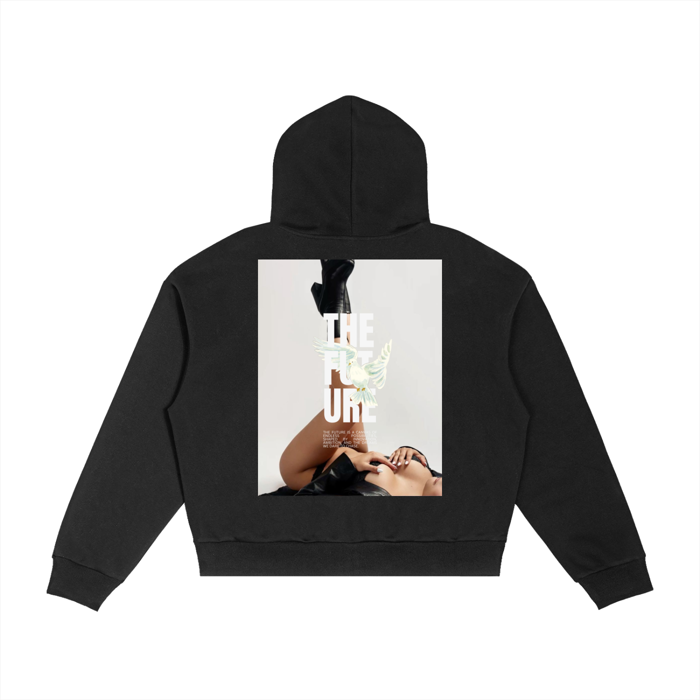 THE FUTURE - Contrast Plaid Boxy Zip Hoodie